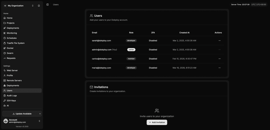Nomploy team members with role-based access permissions